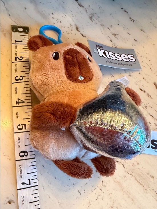 NWT Kisses Plush Chipmunk Bag Charm in Brown with Silver Chocolate KISS - Picture 4 of 6